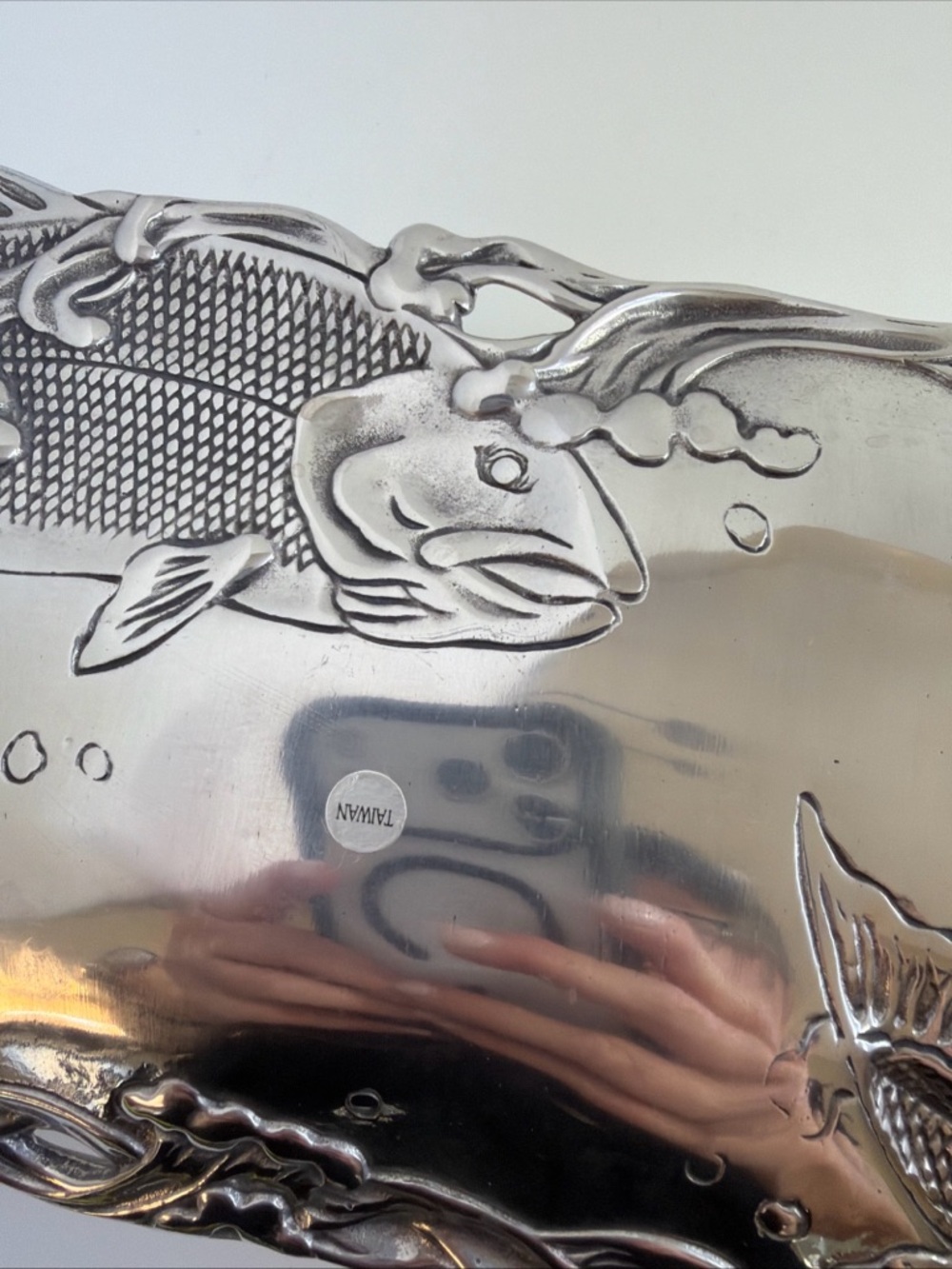 Vintage 2001 Arthur Court Jumping Fish Cast Aluminum Tray Rare - Picture 8 of 16